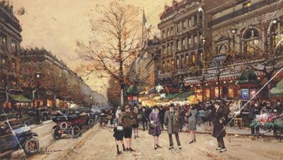 Eugene Galien-Laloue La theatre du gymnase (mk21) oil painting image